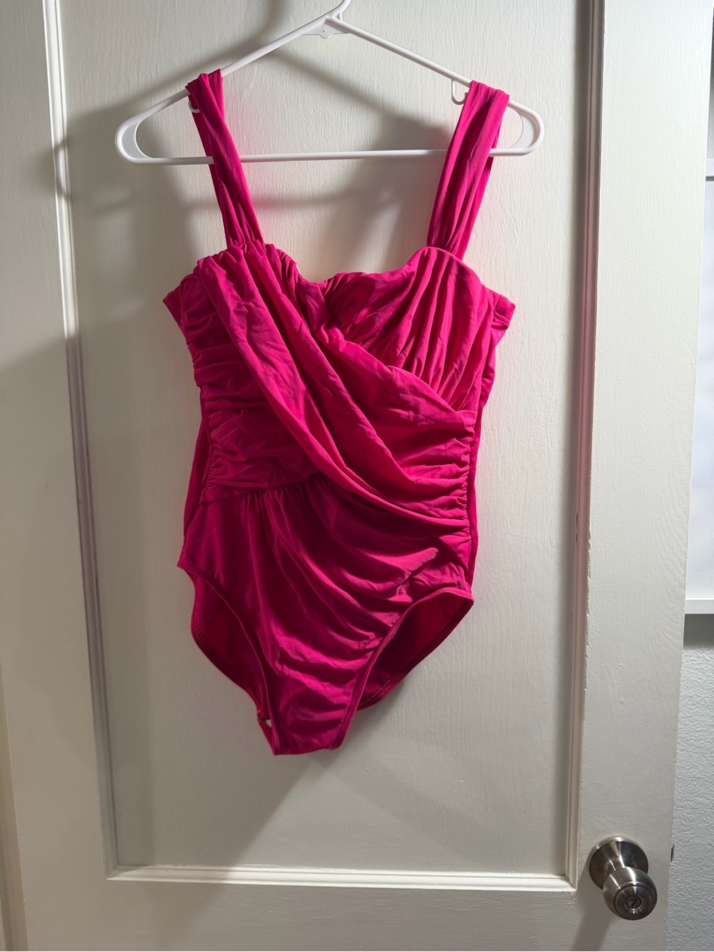 Magenta Ruched One-Piece Swimsuit